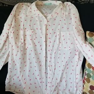 Maurices Flamingo Button Up Blouse